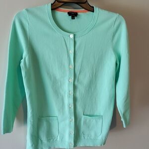 Talbots Light Green Button-Up Cardigan